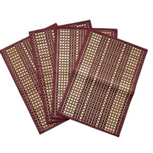 Set of 4 Bamboo Burgundy Woven Placemats Autumn Table Decor